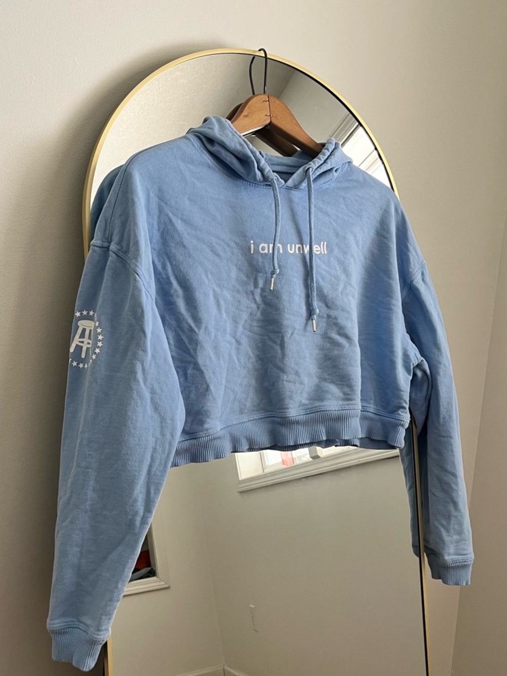 Unwell / Call her Daddy Cropped Hoodie in Blue